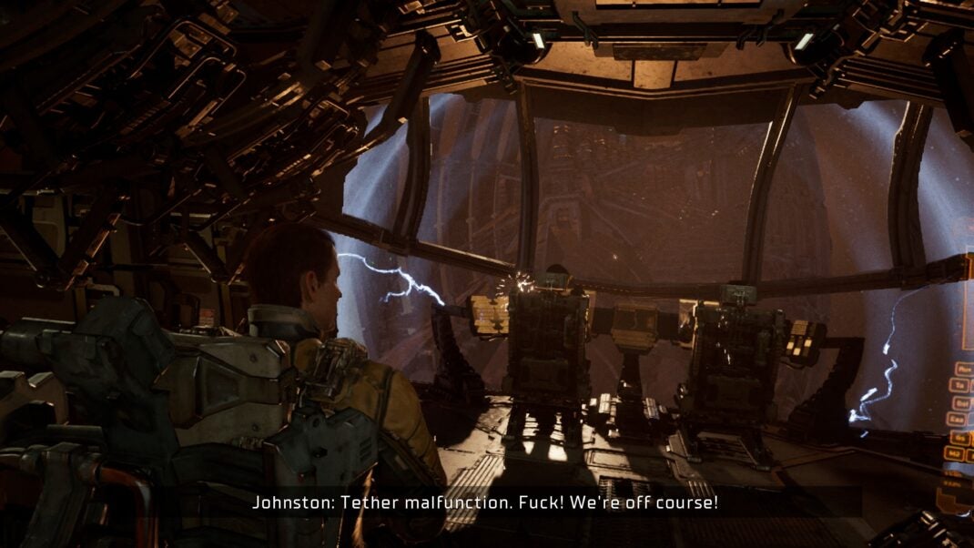 Ein Screenshot aus der ersten Szene von Dead Space.