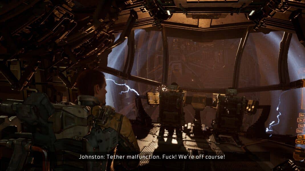 Ein Screenshot aus der ersten Szene von Dead Space.