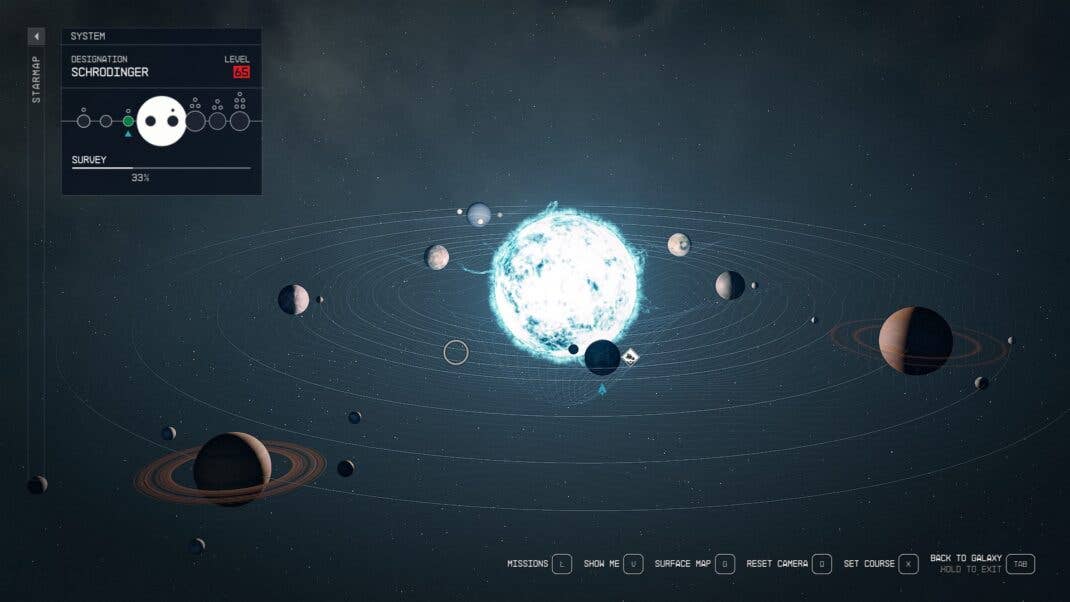 One of the many solar systems in Starfield.