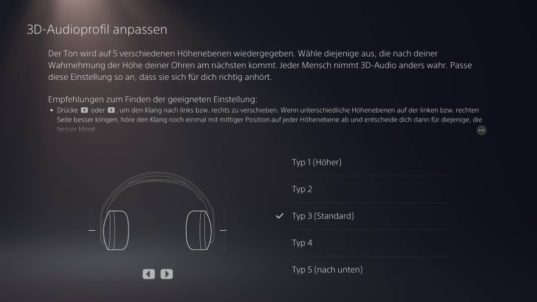 3D-Audio Einstellungen