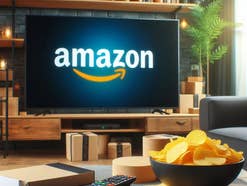 Ein Fernseher mit einem Amazon-Logo
