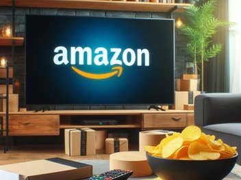 Ein Fernseher mit einem Amazon-Logo