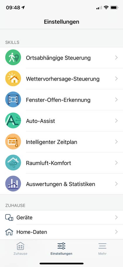 In der Tado App sind viele verschiedene Einstellungen möglich.