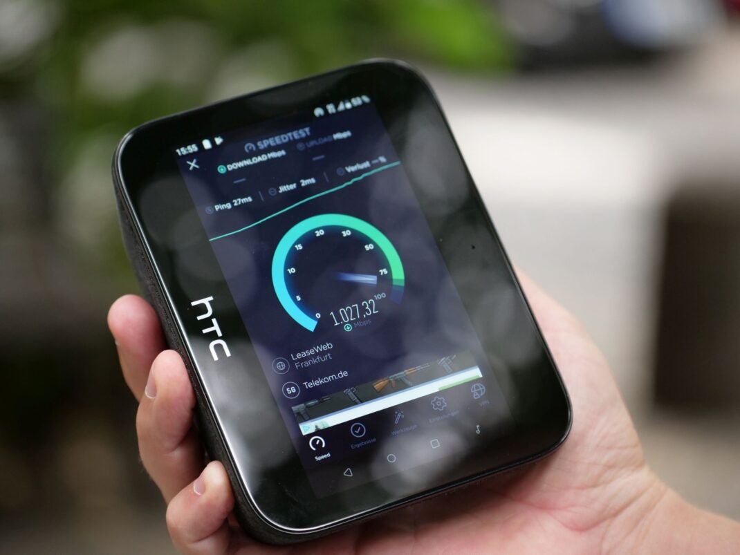 5g Speedtest auf dem HTC 5G Hub