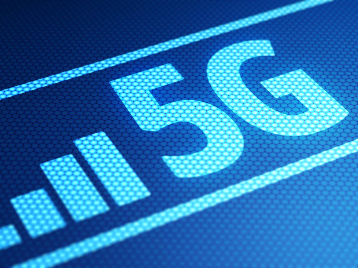 5G-Schriftzug in Blau