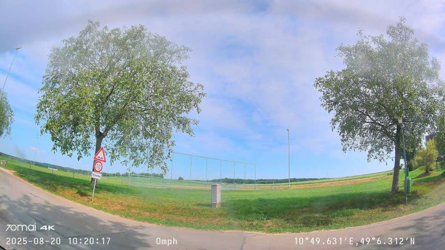 70mai Dashcam Aufnahme der Rückkamera
