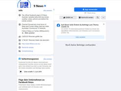 Blockierte Facebook-Seite von 9News Australia