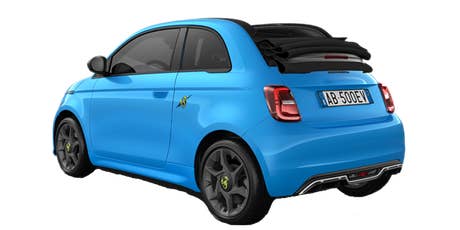 Abarth_500e Cabrio_seitlich hinten_blau