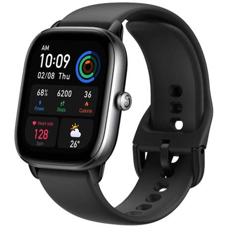 Amazfit GTS 4 Mini - Seite mit Band schräg - schwarz