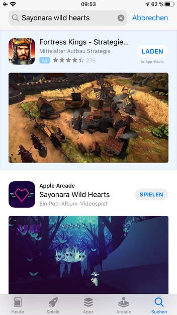 Apple Arcade Suche