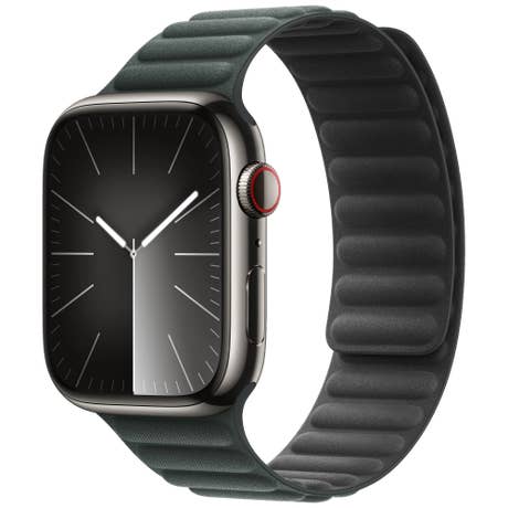 Apple Watch Series 9 Edelstahl - Seite mit Band schräg - Silber