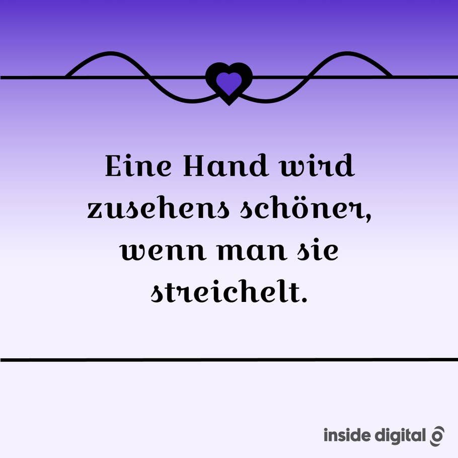 Eine Hand wird zusehens schöner, wenn man sie streichelt.