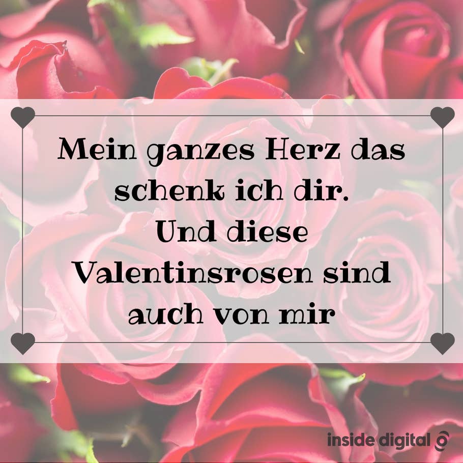 Mein ganzes Herz das schenk ich dir. Und diese Valentinstagsrosen sind auch von mir.