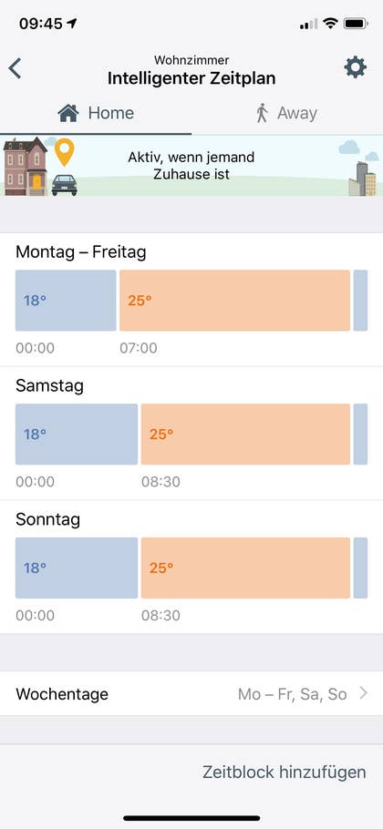 Tado App Zeitplan
