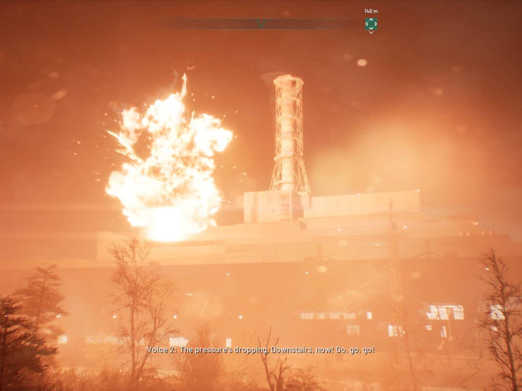 Die Explosion des Reaktors von Tschernobyl.