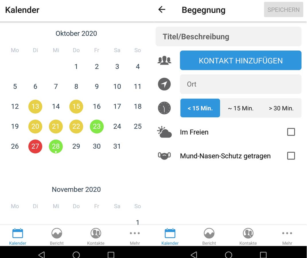 Übersicht der Cluster Diary App