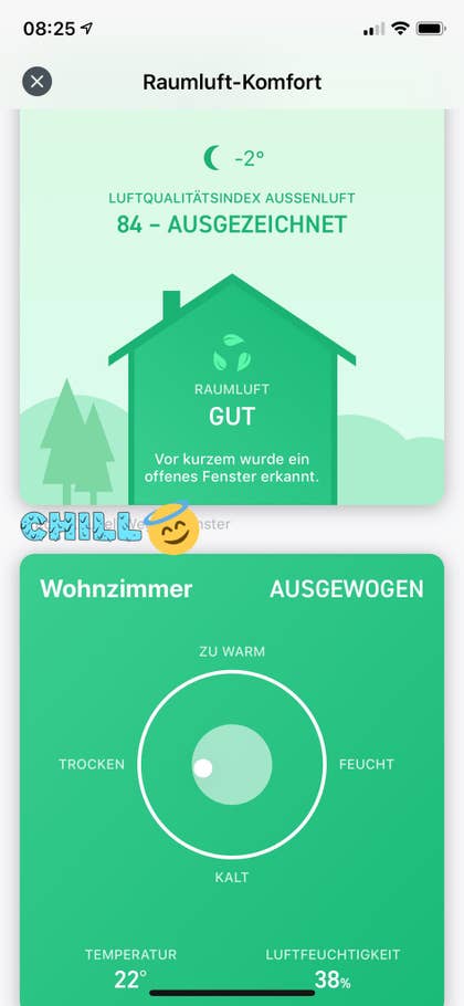 Wie ist eigentlich meine Luftqualität im Wohnzimmer? Die Tado App liefert dazu viele Erkenntnisse.