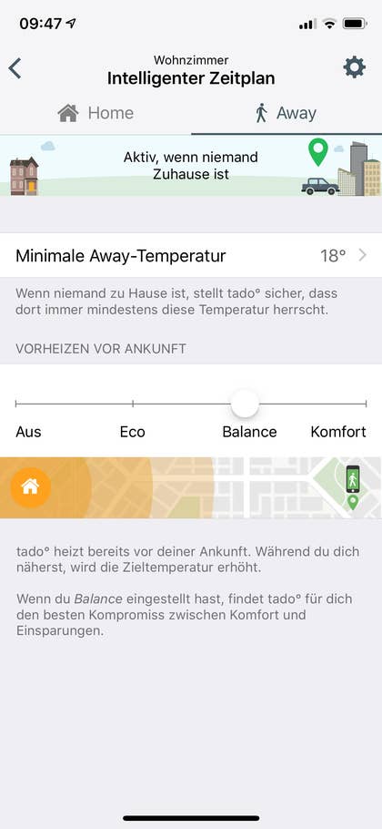 Tado App   Away Zeitplan