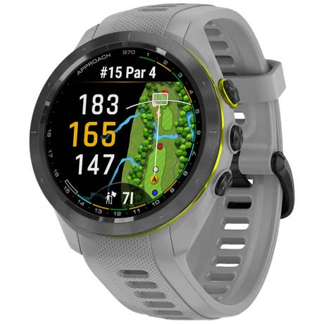 Garmin Approach S70 - Seite mit Band schräg - 42mm - Grau