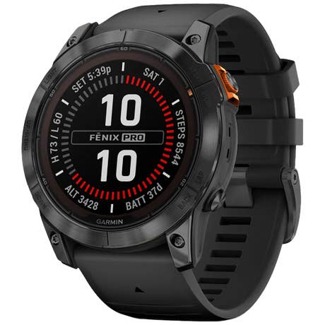 Garmin Fenix 7X Pro Solar - Seite mit Band schräg