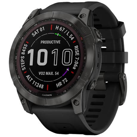 Garmin Fenix 7X Sapphire Solar - Seite mit Band schräg