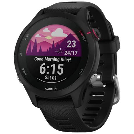 Garmin Forerunner 255S Music - Seite mit Band schräg - Schwarz