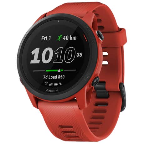 Garmin Forerunner 745 - Seite mit Band schräg - Rot