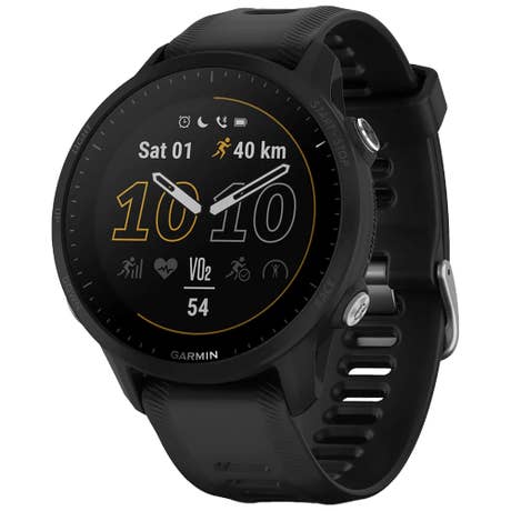 Garmin Forerunner 955 - Seite mit Band schräg - Schwarz