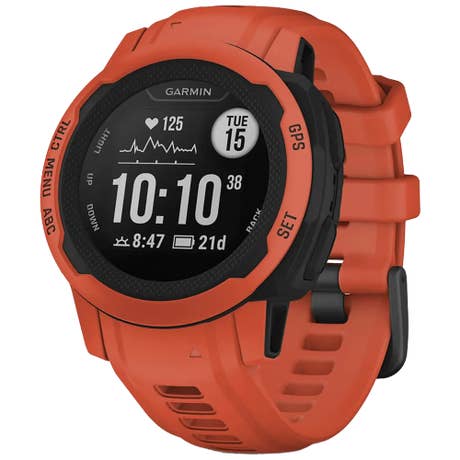 Garmin Instinct 2S - Seite mit Band schräg - rot