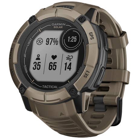 Garmin Instinct 2X Solar Tactical - Seite mit Band schräg - olivgrün