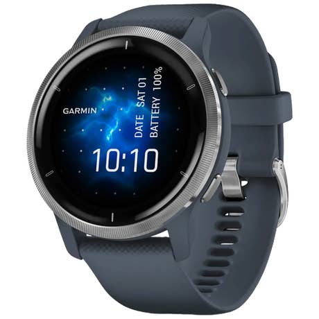 Garmin Venu 2 - Seite mit Band schräg - Grau