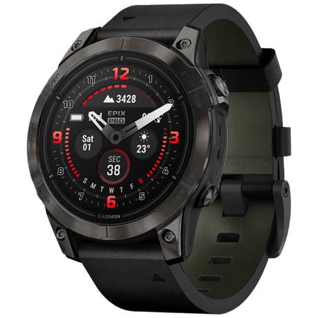 Garmin epix Gen2 Pro Sapphire - Seite mit Band schräg - Schwarz