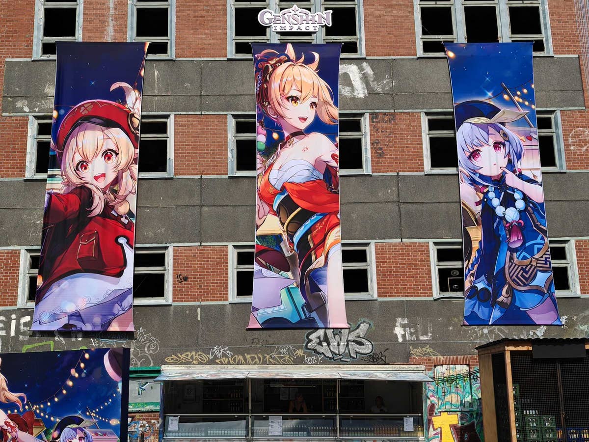 Genshin Impact Banner in Berlin.