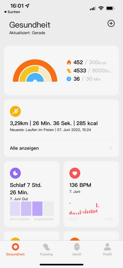 Mit Fitness App - Startseite