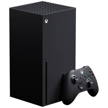 Microsoft Xbox Series X - Front schräg mit Controller