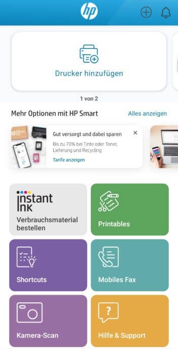 Per Handy Drucken und Scannen mit der Hp Smart App