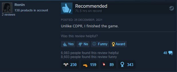Review zu "Cyberpunk 2077".