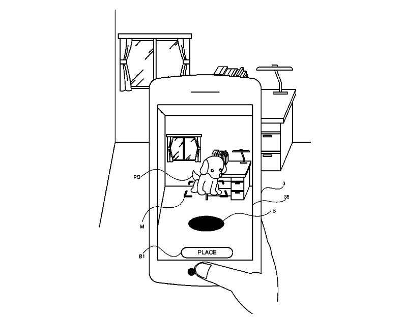 EIn Bild aus dem Patent zu Nintendogs von Nintendo.