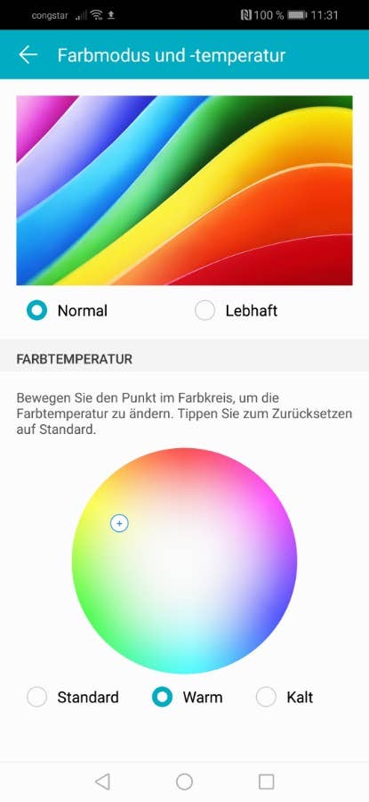 Farbtemperatur anpassen