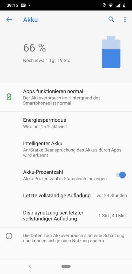 Akkueinstellung