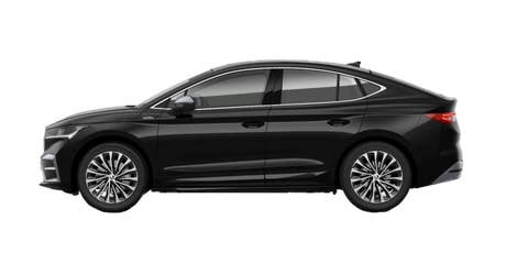 Skoda_Enyaq Coupé 85x L&K 2023_seitlich_schwarz Skoda_Enyaq Coupé 85x L&K 2023_seitlich_schwarz