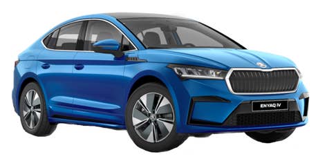 Skoda_Enyaq Coupé iV 80X_seitlich vorn_blau