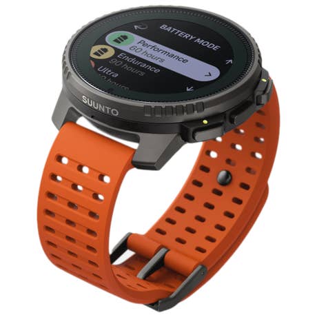 Suunto Vertical Titanium Solar - Front und Seite mit Band - orange