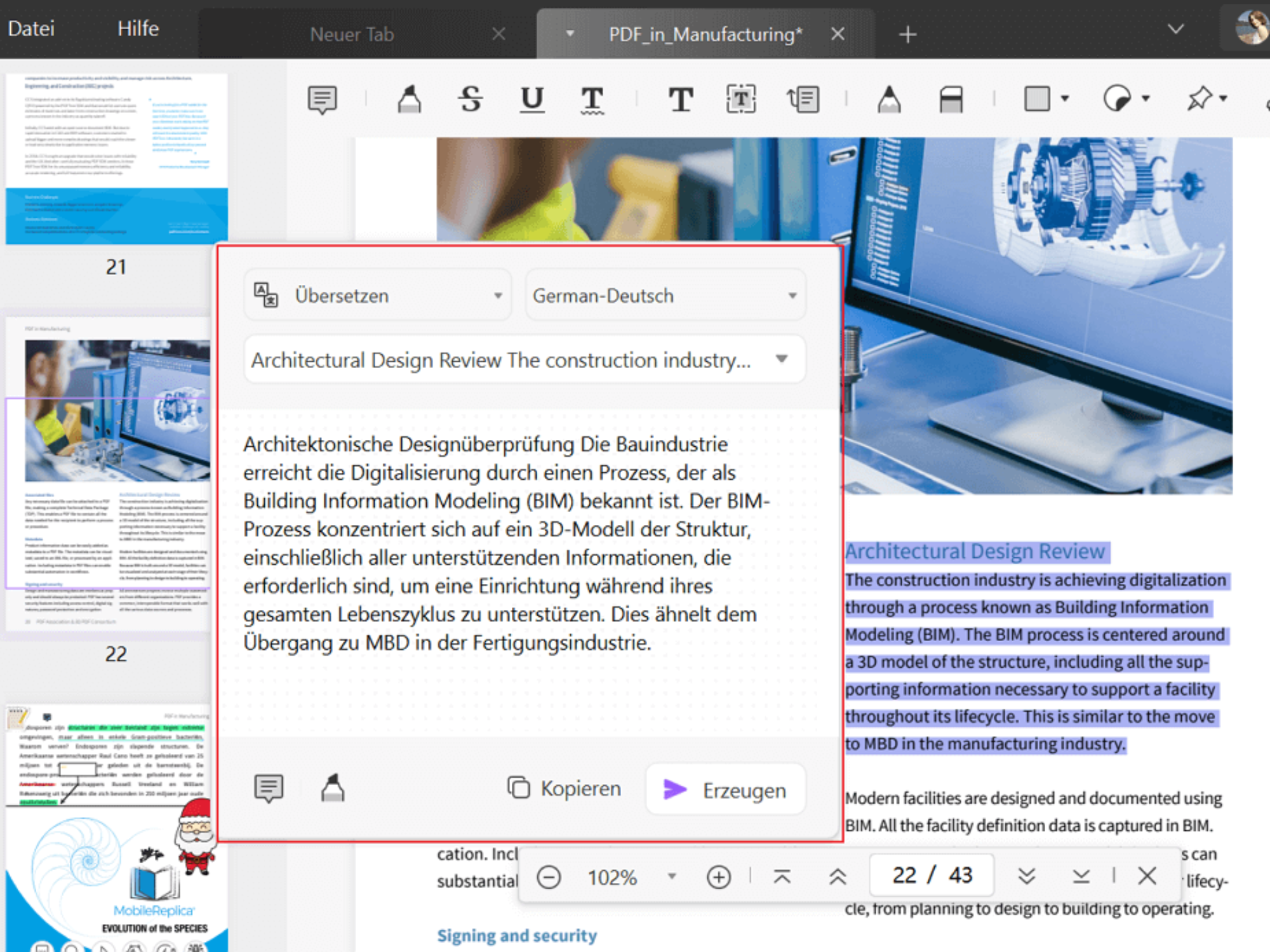 UPDF Übersetzung mit AI