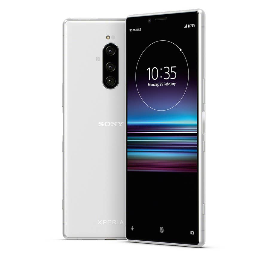 Sony Xperia 1 in der Farbe Weiß.