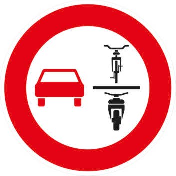 Überholen von Fahrrädern verboten