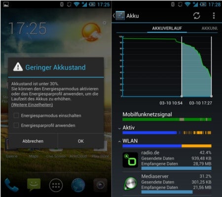 Acer Liquid S2 Akkuverlauf