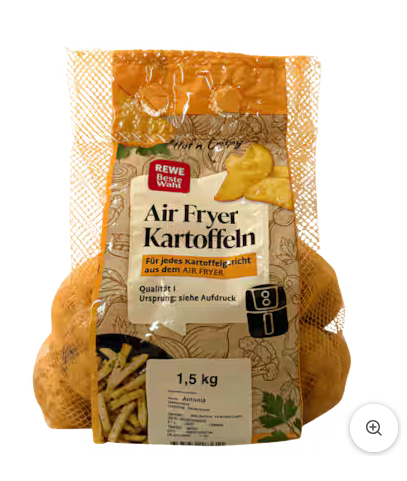 Eine Packung Airfryer Kartoffeln von Rewe