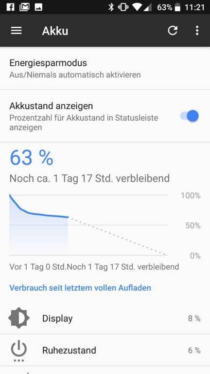 Akku und Energiemanagement des BQ Aquaris X Pro