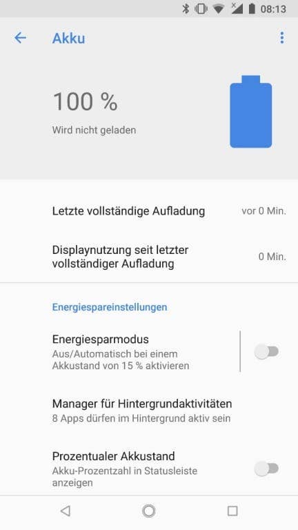 Akkuleistung des Nokia 8 Sirocco